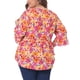 thumbnail image 4 of Blusas de flores de talla grande para mujer Agnes Orinda, con escote en V, volantes, mangas 3/4, tops peplum estilo babydoll 3X en color naranja, 4 of 7