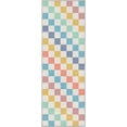 thumbnail image 2 of Well Woven Apollo Square Modern Geometric Multi Blue Flat Pile Easy to Clean 2' x 5' Runner Rug for Hallway Entryway Stair and Kitchen, 2 of 6