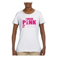 thumbnail image 2 of I Wear Pink for My Friends Survivor Awareness Womens Graphic T-Shirt, White, Large, 2 of 3