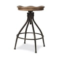 thumbnail image 4 of Bowery Hill Tabouret de Bar Réglable en Bois Pivotant Sans Dossier en Noyer Vieilli, 4 of 12