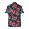 thumbnail image 4 of Rezuofi 2 Pcs Hawaiian Shirts for Women Tropical Floral V Neck Button Up Tshirt Summer Beach Short Sleeve Blouses Tops, 4 of 6