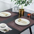 thumbnail image 6 of Placemats Set of 24 for Dining Table, Table Placemats, Rectangular PVC Vinyl, 18x12 Inches - Brown, 6 of 8