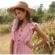 thumbnail image 5 of Women Straw Panama Hat Travel Fedora Beach Sun Hat Summer Wide Brim Straw Roll up Hat UPF 50+, 5 of 5
