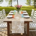 thumbnail image 4 of Table Runners 72 Inches Long Dress Scarves, Rustic Coastal Farmhouse Kitchen/Dining Table Runner, Coffee Tablerunners, Sea Nautical Summer Beach Starfish Coral 14x72 Inch, 4 of 9