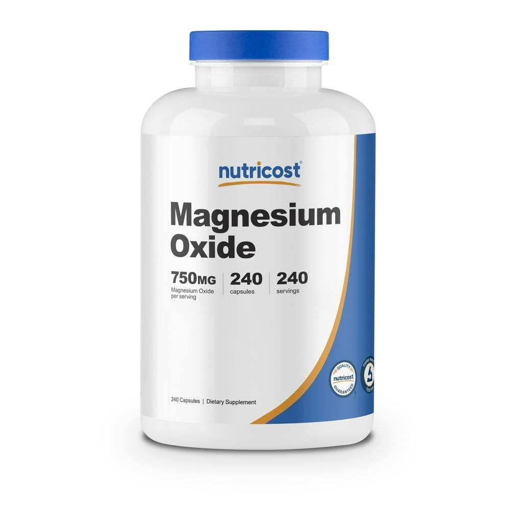 Nutricost Magnesium Oxide 750mg, 240 Capsules Gluten Free & NonGMO