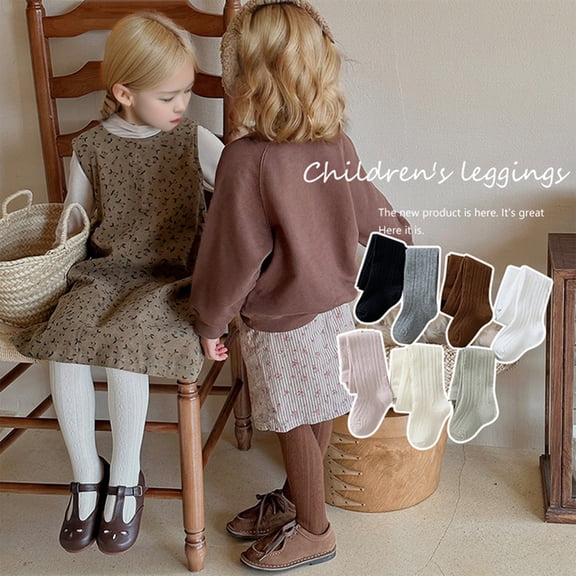 CAIXIA Toddler Little Girls Cotton Tights Footed Thick Winter Cable Knit Legging Pantyhose Stocking