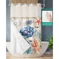 thumbnail image 6 of No Hook Shower Curtains, Coastal Sea Turtle Small Shower Curtains with Snap in Liner, Rustic Vintage Nautical Starfish Coral Waterproof Washable Fabric Bathroom Shower Curtain Sets, 36" x 78", 6 of 7