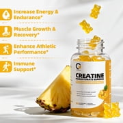 Creatine Monohydrate Gummies for Men & Women, Chewables Creatine Monohydrate for Muscle Strength, Energy Boost, Pre-Workout Supplement-90 Pineapple Gummies