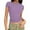 Purple, variant on cocolona Womens Summer Crop Tops Short Sleeve Crew Neck Ribbed Slim Tight T-shirts Fashion Casual Blouses Basic Tees