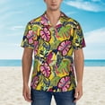 thumbnail image 4 of Goofa Colrful Tropical Leaves Hawaiian Shirt for Men, Unisex Summer Beach Casual Short Sleeve Button Down Shirts,Aloha Tropical Floral print shirt-Medium, 4 of 9