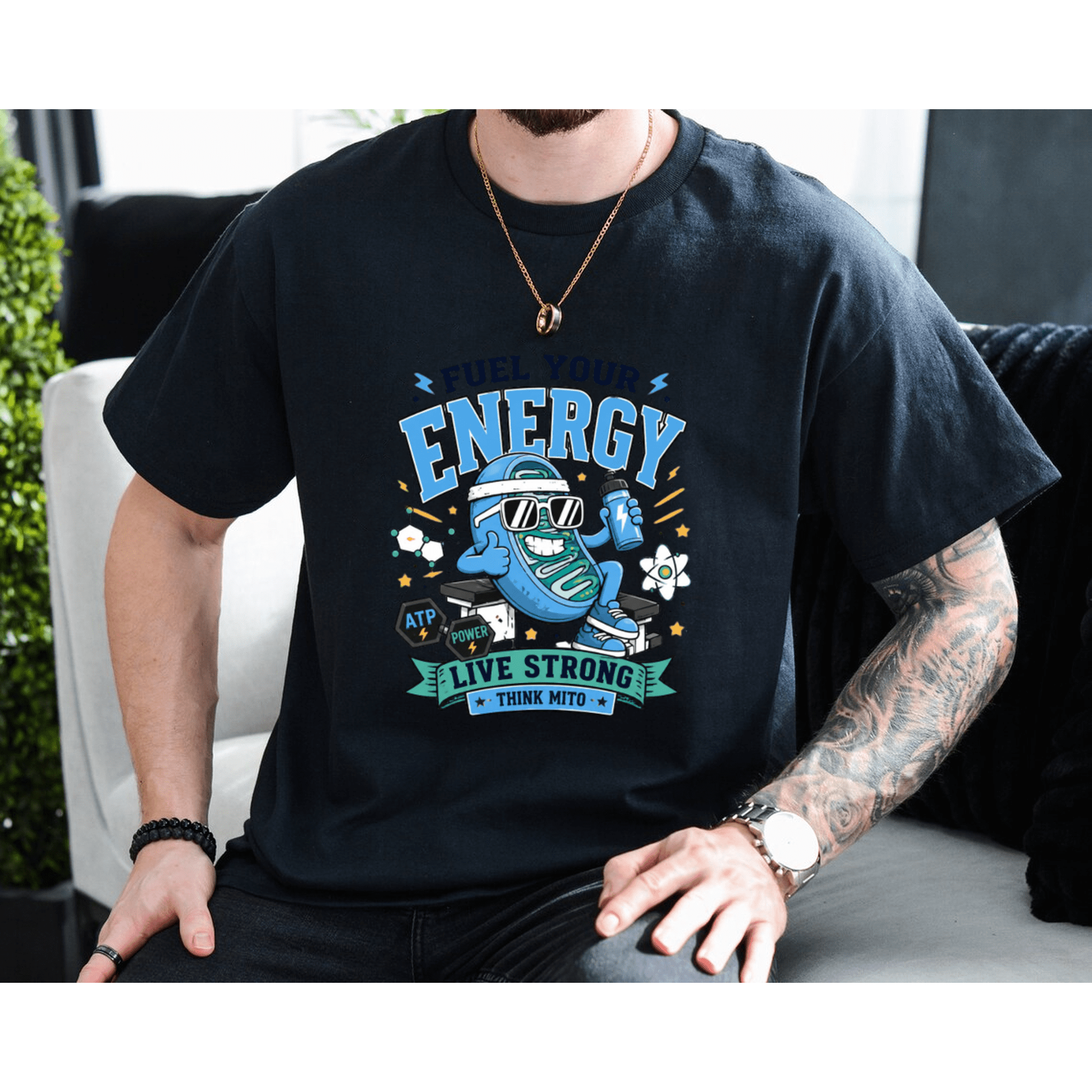 Fuel Your Energy Live Strong Fitness Workout Gym Training Unisex T-Shirt, S-3XL