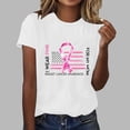 thumbnail image 4 of Ounisa Breast Cancer Women Tops Cancer Awareness Crewneck Short Sleeve Casual Fashion Sweatshirt Ribbon Cancer Care Gifts Loose Fit Clothes, 4 of 6
