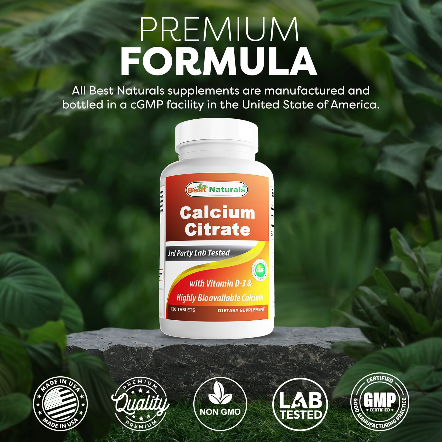 (3 pack) Best Naturals Calcium Citrate with Vitamin D-3 120 Tablets