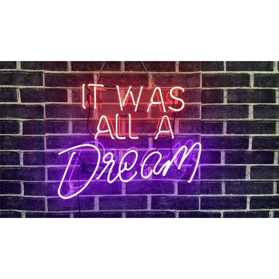 Queen Sense 20" It Was All A Dream Neon Sign Acrylic Man Cave Handmade Neon Light 120IDPPPA2