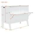 thumbnail image 5 of Full Size Murphy Bed, Wooden Wall Bed Frame with USB Port, Retractable Shelves, Multifunctional Cabinet Bed for Living Room, Bedroom, Guest Room, Can Be Folded into Cabinet, White, 5 of 9