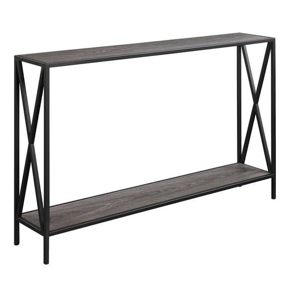 Mesa consola Tucson con estante, gris degradado / negro Convenience Concepts R4-0187