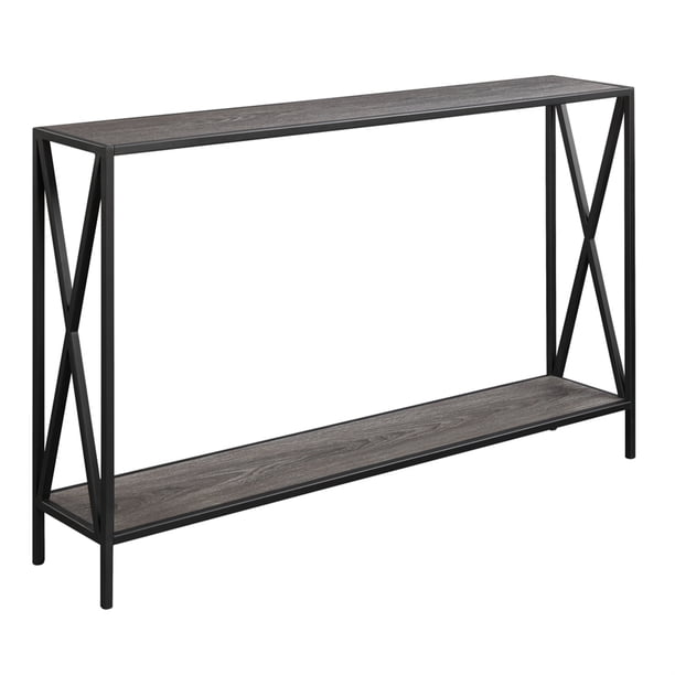 Mesa consola Tucson con estante, gris degradado / negro Convenience Concepts R4-0187