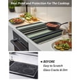 thumbnail image 4 of Black Green Stove Top Covers for Electric Stove, 28'x20'' Stripe Glass Ceramic Stove Cover Foldable Rubber Mat Heat Resistant Cooktop Protector for Kitchen, 4 of 8
