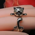 thumbnail image 5 of Kitty Cat Wrap Ring for Women Red Cz Eyes Sterling Silver Ginger Lyne Collection, 5 of 6