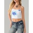 thumbnail image 3 of NUIDARAIO Women Camisole, Sleeveless Tops Backless Flower Print Slim Fit Summer Vest for Party Club, 3 of 6