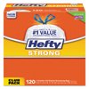 Hefty® Strong Tall Kitchen Drawstring Bags, 13 Gal, 0.9 Mil, 23.75" X 27", White, 360/carton