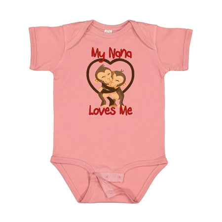 

Inktastic My Nana Loves Me Monkey Gift Baby Boy or Baby Girl Bodysuit
