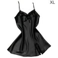 thumbnail image 1 of Camisón de encaje con cuello en V y espalda descubierta, camisón sedoso, ropa de dormir para mujer, negro, XL Advancent AP001175-16B, 1 of 7