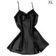 thumbnail image 1 of Camisón de encaje con cuello en V y espalda descubierta, camisón sedoso, ropa de dormir para mujer, negro, XL AweSitey AP001175-16B, 1 of 7