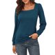 thumbnail image 3 of Blusa de manga larga Nikou con Mangas abullonadas para mujer color puro, 3 of 8