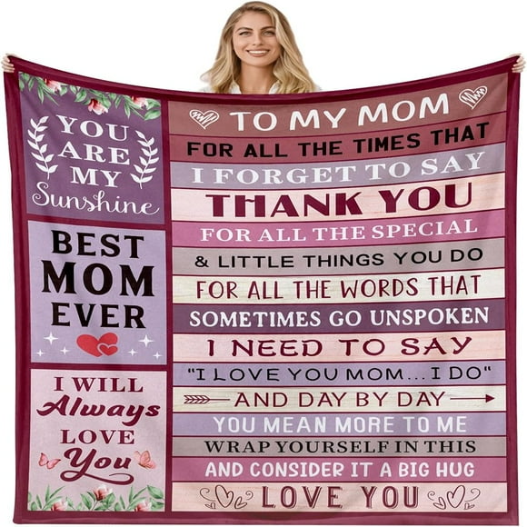 Bamboohart Mom Gifts for Mom Birthday Gifts for Mom Mom Gifts for mom from Daughter Son Stocking Stuffers for Mom Birthday Mother‘‘s Day New Mom Gifts Throw for Mom Best Mom Ever Gifts