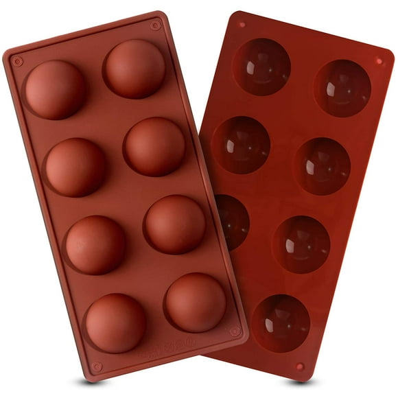 8-Cavity Large Semi Sphere Silicone Mold Cocoa Chocolate Bombs Molds for Chocolate, Cake, Jelly, Pudding, Handmade Soap, Candy,Set 2
