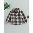 thumbnail image 2 of Bagilaanoe Toddler Baby Boy Girl Shirt Jacket Plaid Long Sleeve Single-Breasted Shacket 2T 3T 4T 5T 6T Kids Fall Lightweight Outwear, 2 of 8
