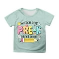 thumbnail image 4 of LILIYA First Day Of School Sign Toddler Shirt Hello Kindergarten Fashion Short Sleeve T-Shirt Kids Cotton Summer Top, 4 of 6