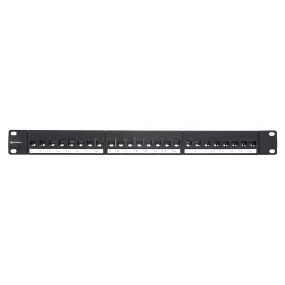Networx Cat 6 High-Density Feed Through Patch Panel - 24 Port, 1U