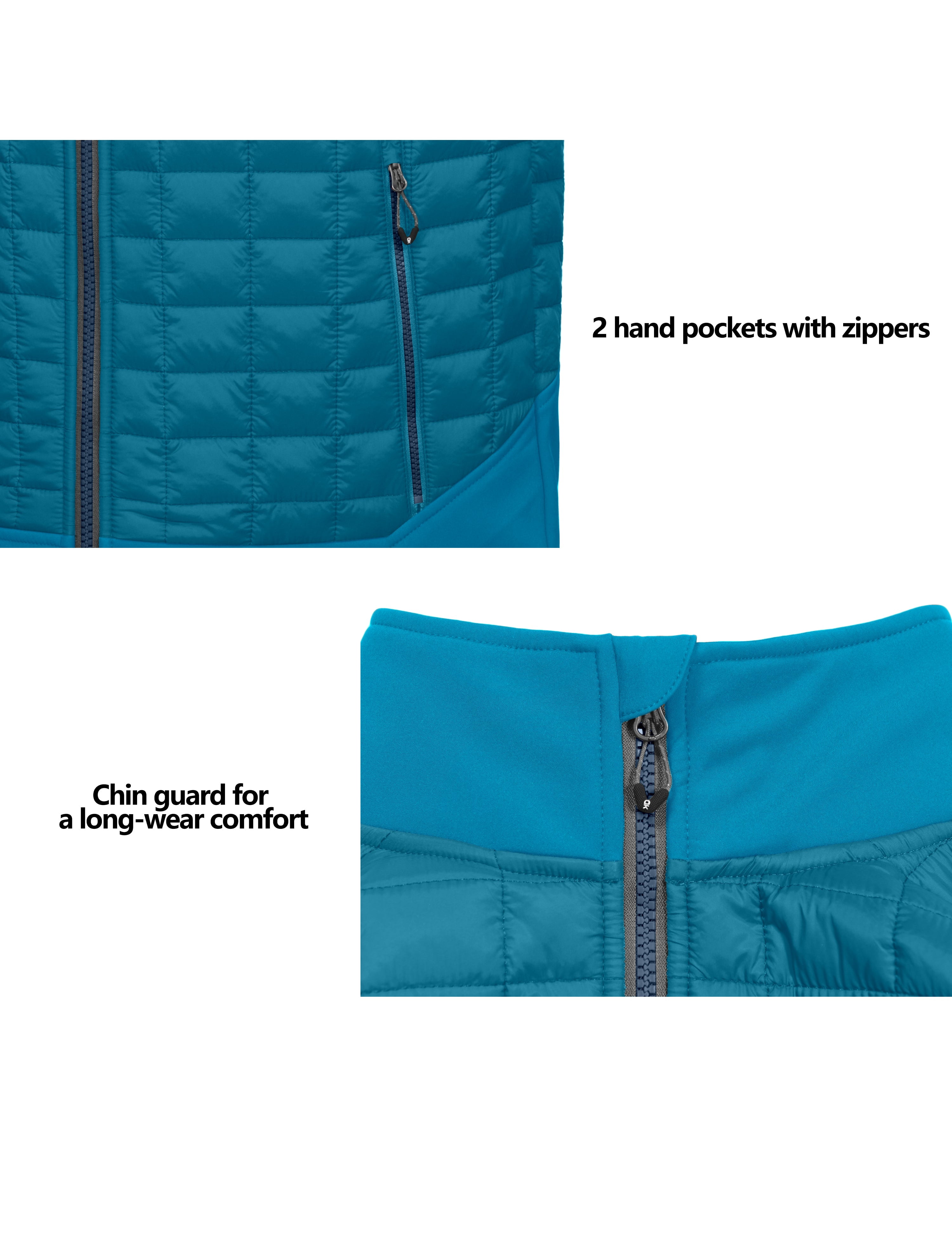 Little Donkey Andy Men’s Lightweight Puffer Vest, Warm Outdoor Sleeveless Jacket for Hiking Travel Running Bright Blue S