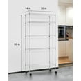 thumbnail image 3 of BestOffice Adjustable Garage 5-Tiers 14" x 30" x 60" Shelf Unit, Chrome, 3 of 7