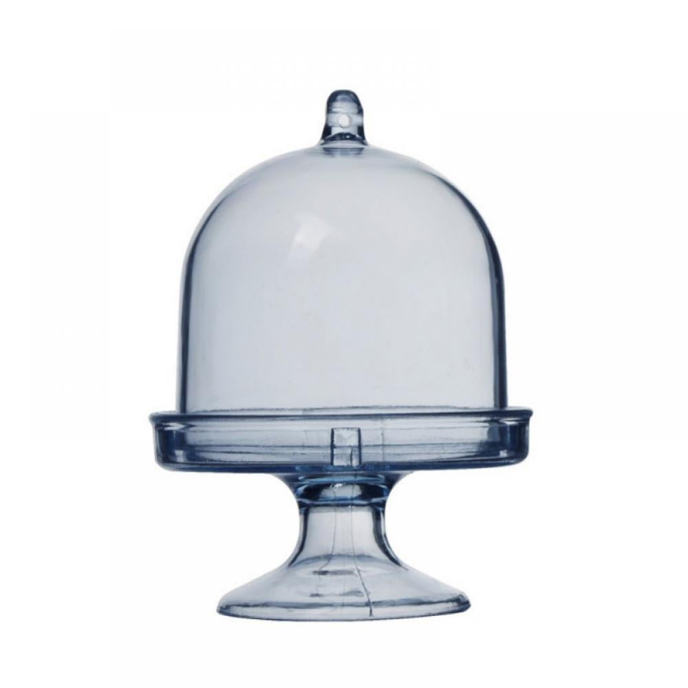 12 Packs Mini Cake Plate with Lid, Plastic Cupcake Stand Dome Cover