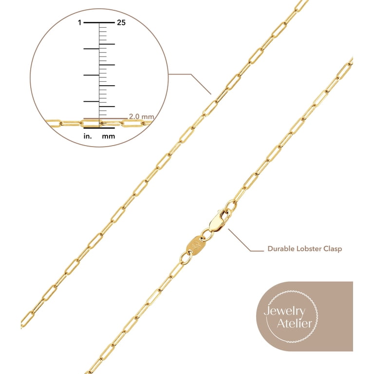 Jewelry Atelier 14K Gold Filled Chain Necklace, Paper Clip  display picture 3