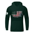 thumbnail image 2 of GIPQJK Plus Size Men's American Flag Hoodies Big and Tall Graphic Long Sleeve Tops Fall Fashion 2024 Sweatshirts with Pockets,Dark Green 4XL, 2 of 4