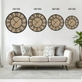 thumbnail image 3 of Large Wall Clock for Living Room,Metal & Wood Silent Rustic Farmhouse with Arabic Numeral, Battery Operated Wall Clocks Decorative for Bedroom Office Home Decor 24inch Black, 3 of 6