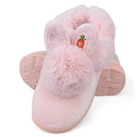 

Girls Slippers Bunny Plush Women Warm House Shoes Bedroom Non Slip Cute Animal Cotton Slipper