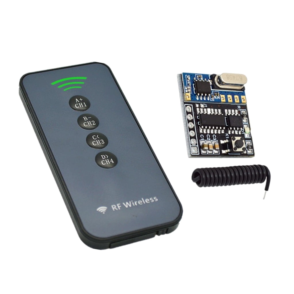433MHz 4-Channel Wireless Receiver Module 4-Key Remote Control 4.5-5.5V 15-50m