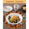 thumbnail image 3 of 15 Inch Round Placemats Set of 4, Blue Pumpkin Fall Non Slip Heat Insulation PP Table Mats, Thanksgiving Maple Leaves Autumn Washable Place Mats for Kitchen Dining Party Table Decor, 3 of 7