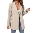 thumbnail image 2 of Siilsaa Womens Blazers for Work Professional Women's Long Sleeve Formal Notch Lapel Button Down Blazer Pockets Jacket Khaki,XL, 2 of 5