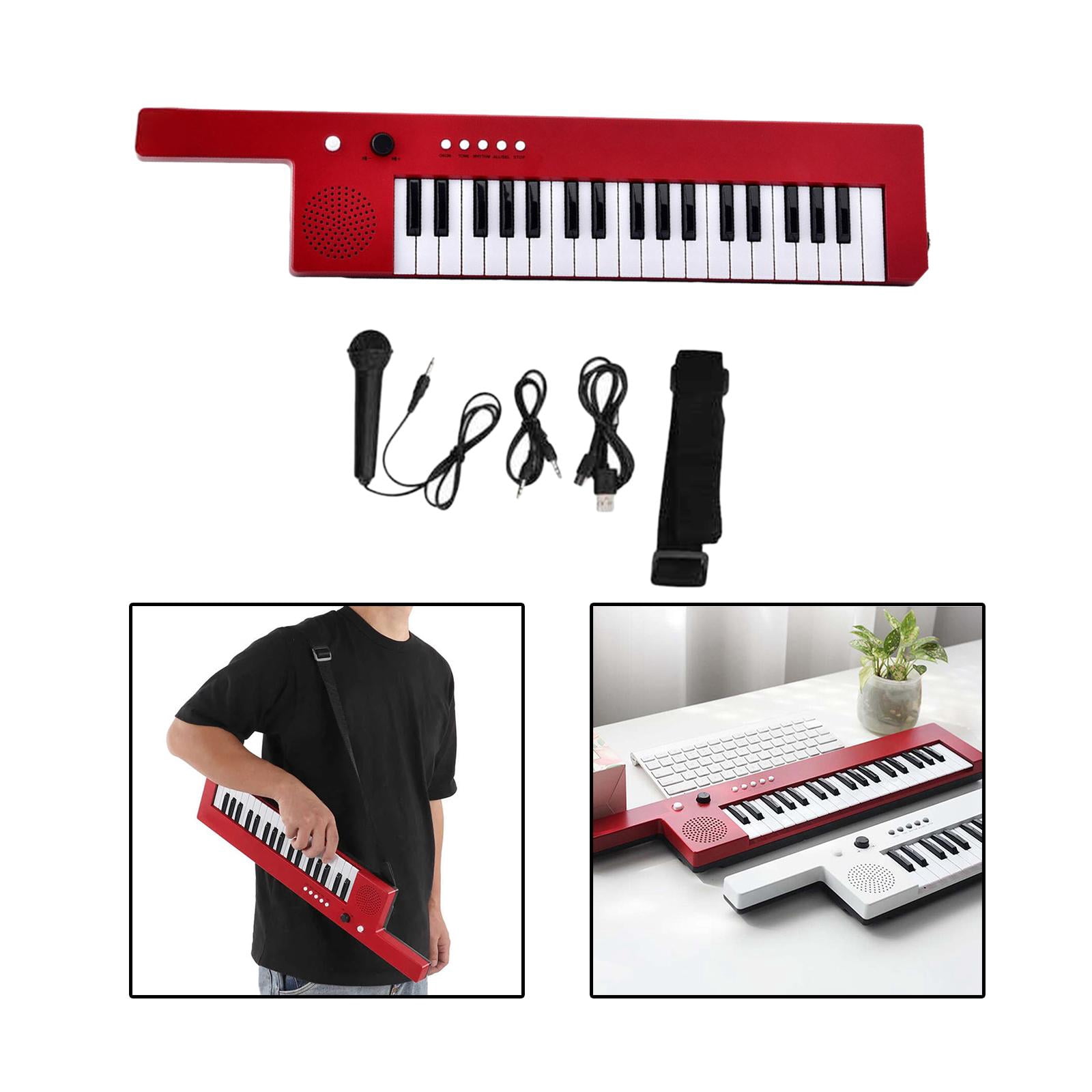 Musical Keyboard Piano, Multifunctional ,Practical Portable Durable, 37 Keys Digital Music Piano Keyboard, for Beginner ,Stage home Red