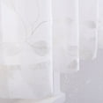 thumbnail image 6 of Sheer Curtains, Leaf Embroidery Sheer Window Curtains Faux Linen Textured Solid Grommet Voile Curtains for Living Room Bedroom, 52 x 84 Inch, White,2 Panels, 6 of 7