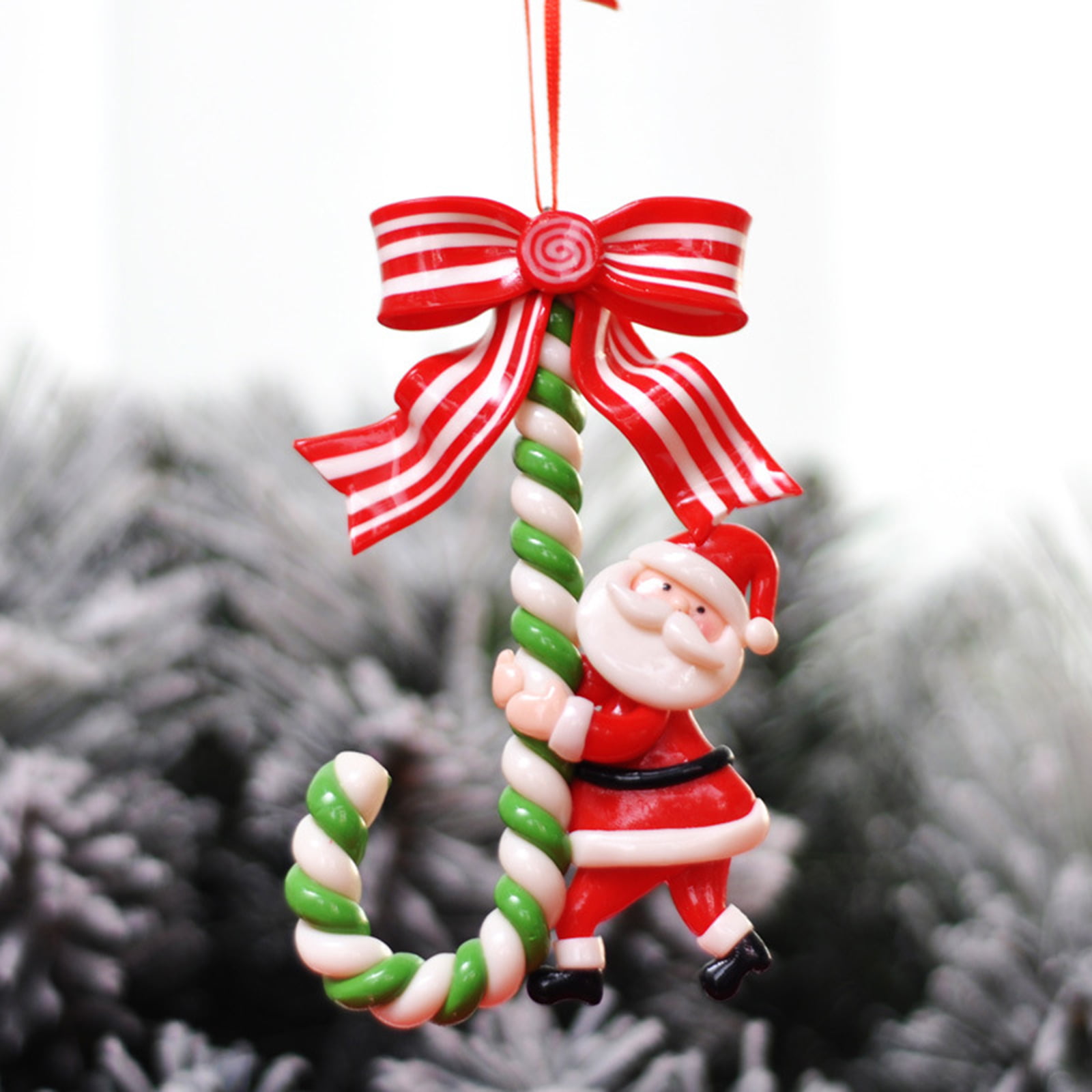 7.5 inches Rustic Farm House Americana Christmas Candy Cane Ornament 