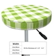 thumbnail image 2 of Uemuo White Green Plaid Pattern Round Bar Stool Seat Covers Washable Stool Cushion Slipcover Elastic Bar Chair Covers-14 inch, 2 of 7