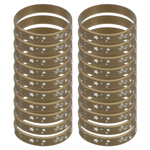 Silicone Wristbands Golden Graduation Theme Keepsake Party Favors 24Pcs 2.8X2.8X0.5In
