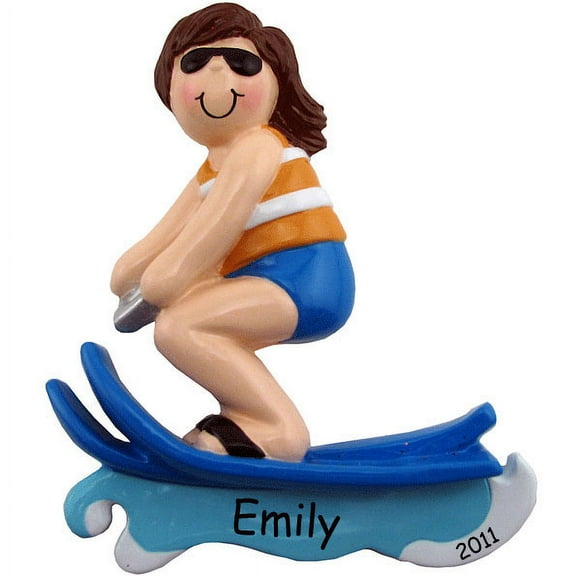 Water Ski Girl Personalized Christmas Ornament DO-IT-YOURSELF